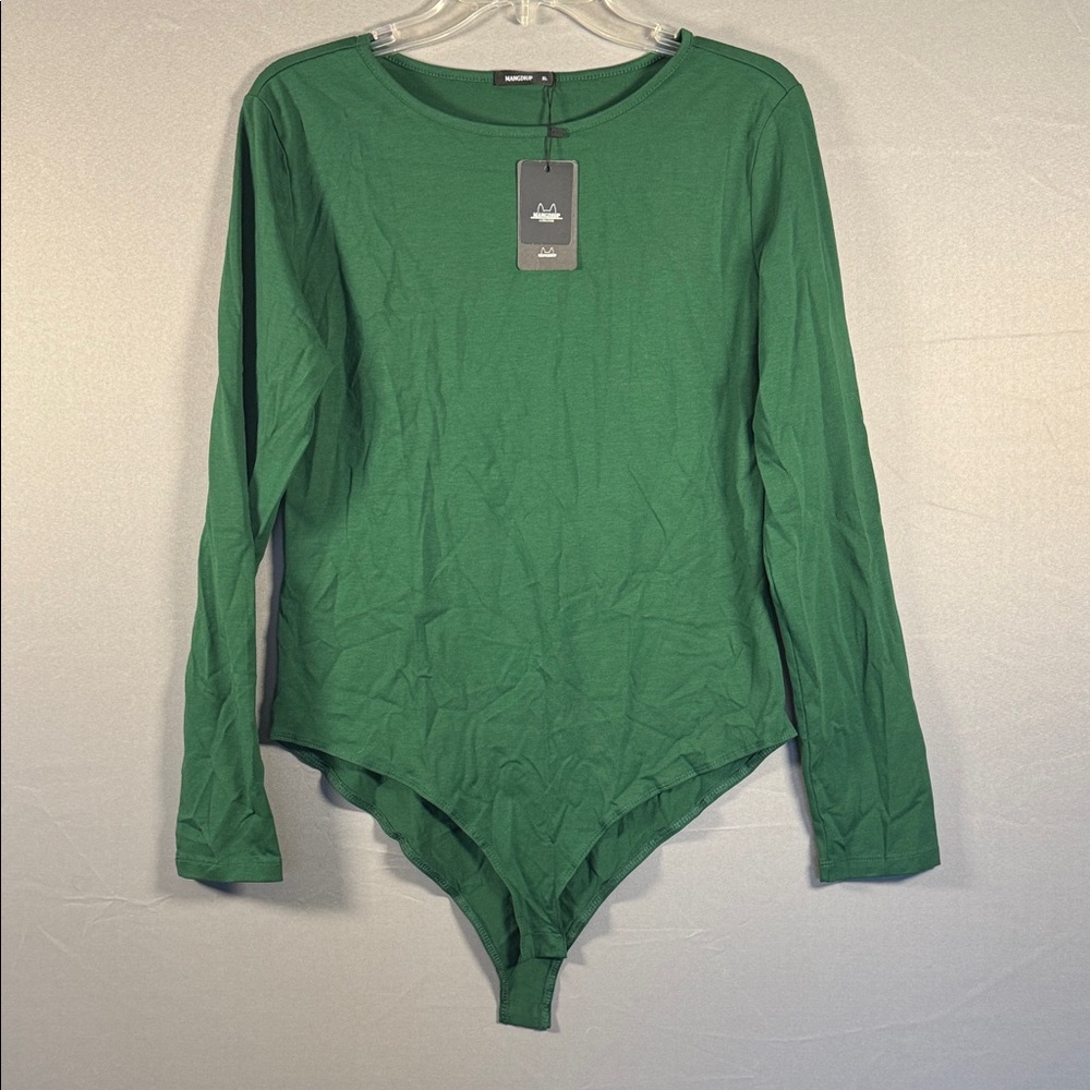 Elegant Green Long Sleeve Bodysuit
